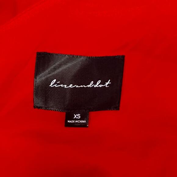 New Line & Dot Mia One-Shoulder Draped Front Midi Dress Scarlet Red Women’s XS - Picture 10 of 12